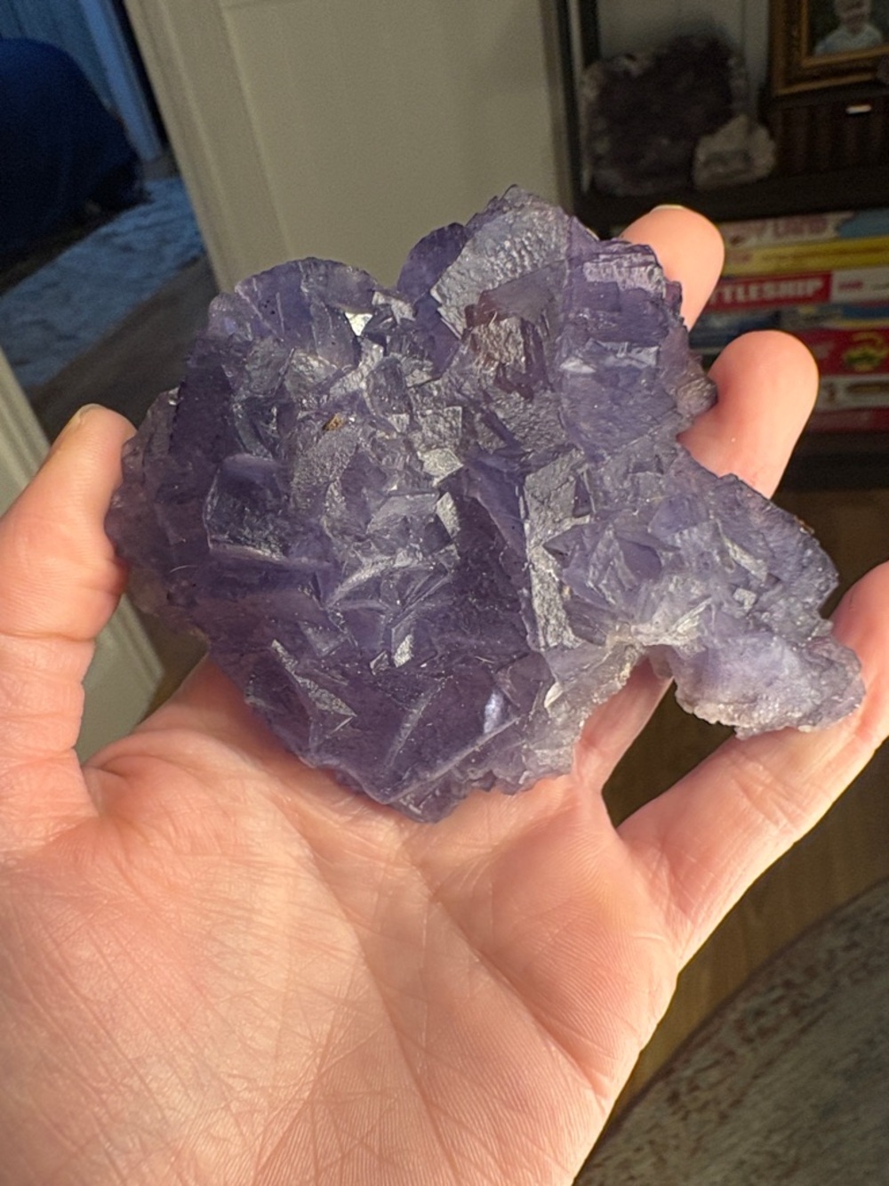 Purple Fluorite with Calcite